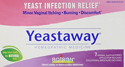 Boiron Yeastaway Yeast Infection Relief, 7 Suppositories, Homeopathic Medicine for Yeast Infection Relief