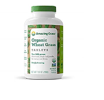 Amazing Grass Organic Wheat Grass Tablets, 200-Count Bottle by Amazing Grass