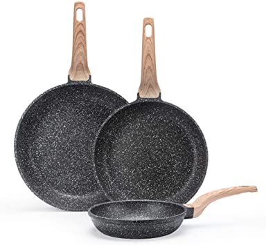 Carote Non Stick Frying Pan Set/Fry Pan Set/Cookware Set, Induction Ready 3-Piece, 20cm 24cm 30cm Pancake Skillet Set