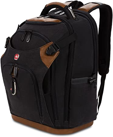 SwissGear Canvas Work Pack Pro Laptop Backpack for Tool Storage, Fits 15-Inch Notebook