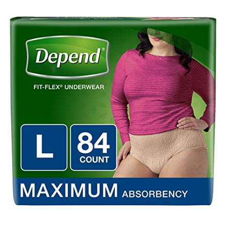 Depend Fit-Flex LARGE Maximum Absorbency Underwear for Women, 84 ct.