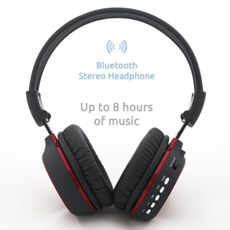 Wireless Bluetooth Headphones with Gesture Control Built-in Microphone FM Radio MP3 Player with Micro SD Support