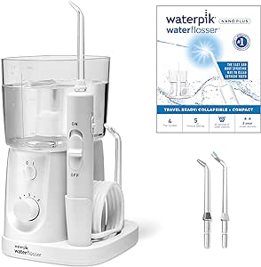 Waterpik Nano Plus Water Flosser, Portable Dental Plaque Removal Tool, Compact Electric Flosser for Home and Travel (WP-320UK)