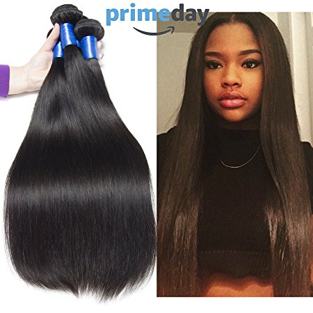 VIPbeauty Brazilian Virgin Straight Hair Hair 3 bundles Natural Color 100% Unprocessed Human Hair Extension (14 16 18)