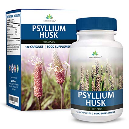Psyllium Husk - 500mg Psyllium Fiber Supplement - 120 Capsules (4 Month Supply) by Earths Design