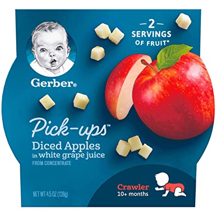 Gerber Pick-ups, Diced Apples in White Grape Juice, 4.5-Ounce (Pack of 8)