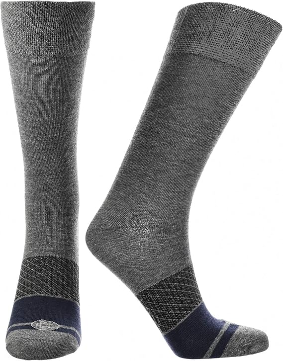 Doctor's Choice Flat Knit Dress Socks, Easy Stretch, Relaxed Top for Men & Women