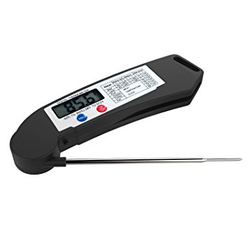 Turata Instant Read Thermometer Cooking Thermometer Barbecue Meat Thermometer Foldable with Internal Probe for Kitchen Barbecue Grill Smoker