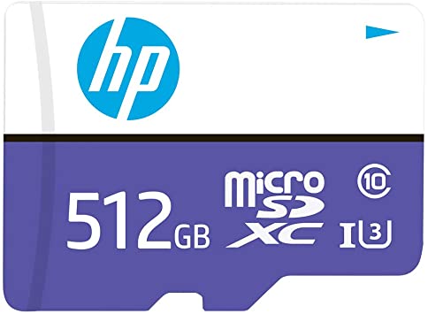 HP 512GB MX330 Class 10 U3 MicroSDXC Flash Memory Card, Read Speeds up to 100MB/S (P-SDU512U3100HPMX-GE)