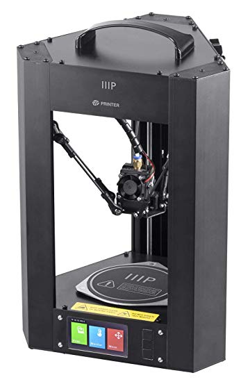 Monoprice Mini Delta 3D Printer With Heated (110 x 110 x 120 mm) Build Plate, Auto Calibration, Fully Assembled for ABS & PLA   Free MicroSD Card Preloaded With Printable 3D Models