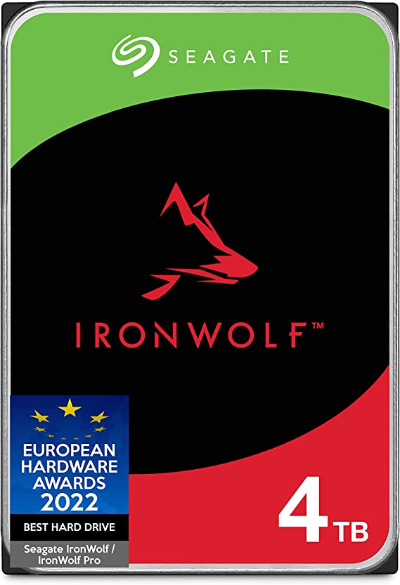 Seagate IronWolf 4TB NAS Internal Hard Drive HDD – CMR 3.5 Inch SATA 6Gb/s 5900 RPM 64MB Cache for RAID Network Attached Storage, Rescue Services – Frustration Free Packaging (ST4000VNZ06)