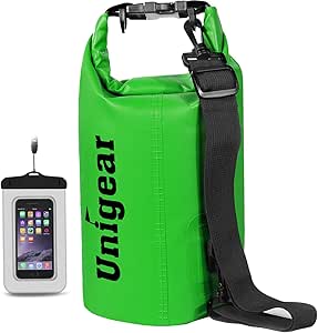 Unigear Dry Bag Sac à Dos étanche avec Poche pour téléphone Portable et Sangles pour Bateau, Kayak, pêche, Rafting, Natation, Camping et Plage