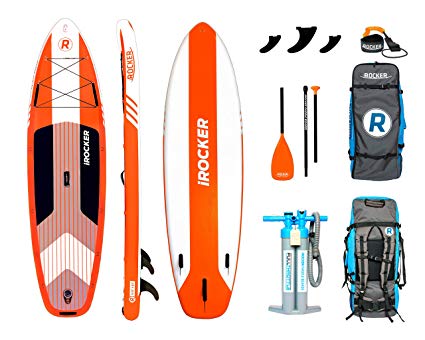 iROCKER Cruiser Inflatable Stand Up Paddle Board 10'6" Long 33" Wide 6" Thick SUP Package