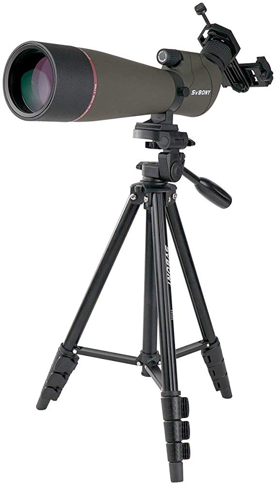 SVBONY SV13 Spotting Scope for Bird Watching Target Shooting Hunting IPX7 Waterproof Bak4 FMC Telescope with Phone Adapter