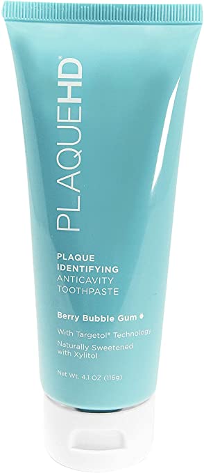 Plaque HD Plaque Identifying Toothpaste | Plaque Disclosing Berry Bubble Gum Toothpaste with Xylitol pH Balancing Ingredients for Healthy | Gently Whitens Teeth, Reduces Inflammation