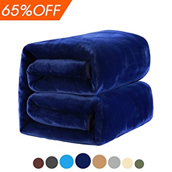 MEROUS Soft Queen Fleece Bed Blanket, Navy Blue