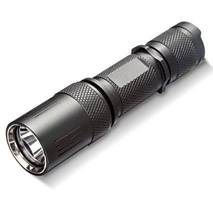 Flashlight, IPX-7 Waterproof Military Grade Tactical Flashlight, YIKUER Super Bright 1085 Lumens CREE XML2 LED Flashlight Torch, Powered by 1PC 18650 Battery (Battery Not Include) (Titanium gray)