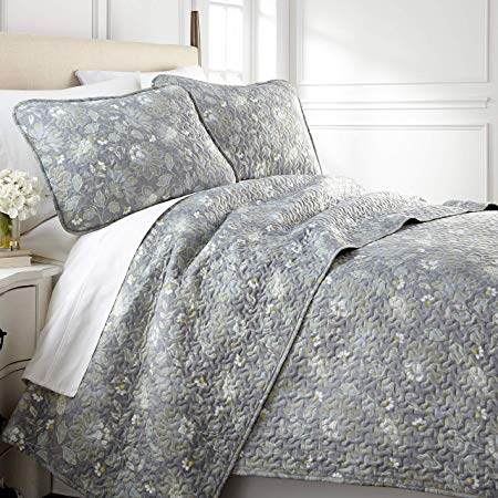 Southshore Fine Living, Inc. Infinite Blossom Collection - Oversized Quilt Set, King/California King, Blue