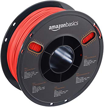 AmazonBasics PLA 3D Printer Filament, 1.75mm, Translucent Red, 1 kg Spool