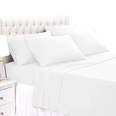BASIC CHOICE 4 Piece Sheet Set - Luxury Soft 2000 Series Wrinkle & Fade Resistant Bedding Sheets Twin, White