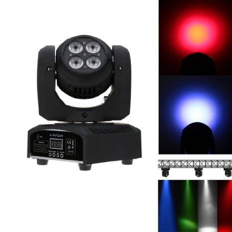 Lixada 8LED 80W RGBW 15 / 21 Channel DMX 512 Double Sides Wash Infinite Rotating Moving Head Light LED Stage Pattern Lamp for Indoor Disco KTV Club Party