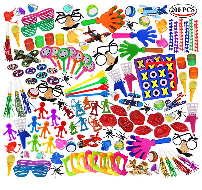 Smart Novelty Super Jumbo Toy Assortment Includes A Vast Variety of Over 200 Toys and Prizes for Parties, School Classroom Rewards, Carnival Prizes, Doctors/Dentists Office Prize Box Fillers (Sold