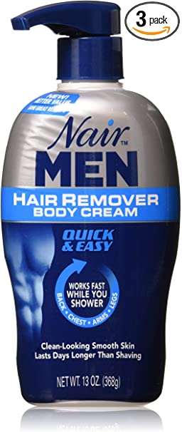 Nair Men Hair Removal Body Cream 13 oz (Pack of 3)