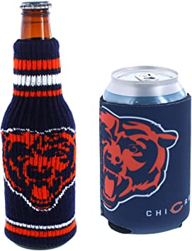 Football Can & Bottle Holder Insulator Beverage Huggie Cooler (Chicago Krazy (Bears))
