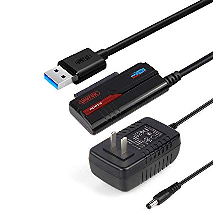 iKKEGOL USB 3.0 SATA III Adapter Cable, USB3.0 to SSD HDD,2.5" 3.5" SATA III Hard Drives External Converter, Support UASP with Power Adapter