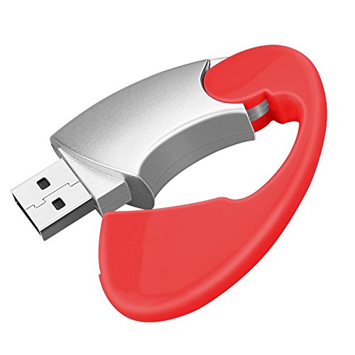 32GB Waterproof USB 2.0 Flash Drive, USB Flash Disk, USB Memory Stick for Computer and Android Device U-Disk, Thumb Drive Jump Drive with Metal for Fold Data Storage. (red)