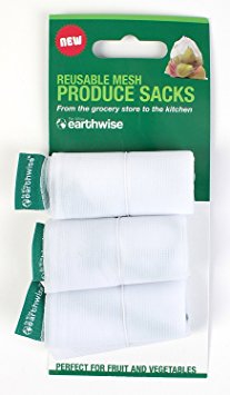 Set of 3 Earthwise Eco-Friendly Reusable Mesh Produce Sacks, 3-pack