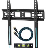 Cheetah Mounts APFMSB Flush 1 From Wall Flat Screen TV Wall Mount Bracket for 20-55 Plasma LED and LCD TVs Up To VESA 420x400 and 115 lbs Includes a Twisted Veins 10 Braided HDMI Cable and 6 3-Axis Magnetic Bubble Level