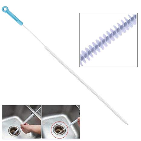 Homgaty 71cm Drain Unblocker Stick Snake Cleaner Hair Remover Brush Sink Kitchen Gadget Tool