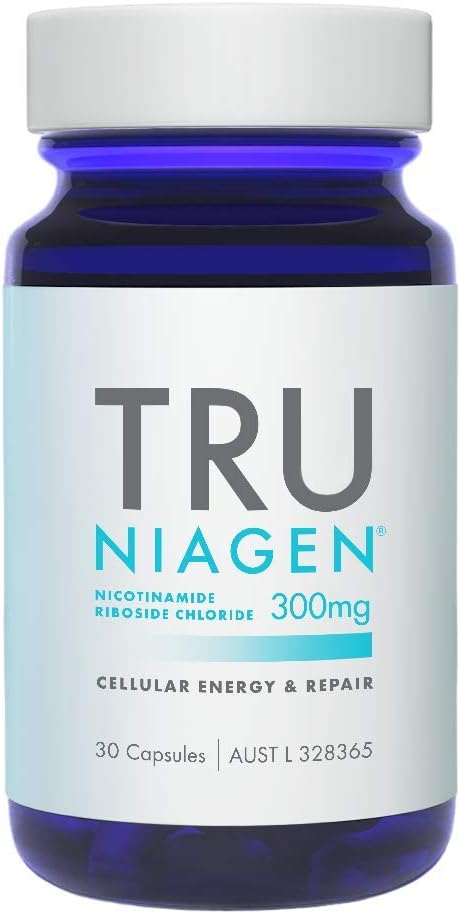 TRU NIAGEN® Nicotinamide Riboside Chloride - Patented NAD  Booster supporting Cellular Energy & Repair, 300mg Vegetarian Capsules, 300mg Per Serving, 30 Day Bottle