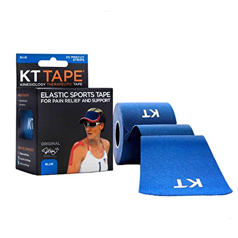 KT TAPE Original Cotton Elastic Kinesiology Theraeputic Tape - 20 Pre-Cut 10" Strips, Blue