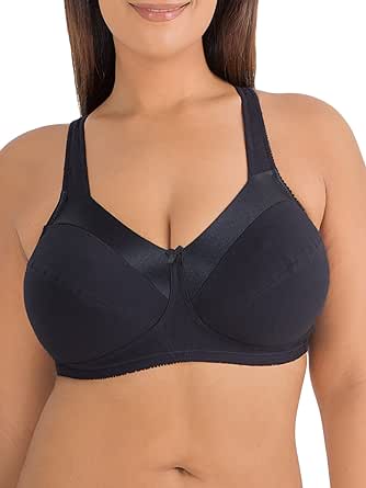 Fruit of the Loom Women's Seamed Soft Cup Wirefree Cotton Bra with Satin Trim