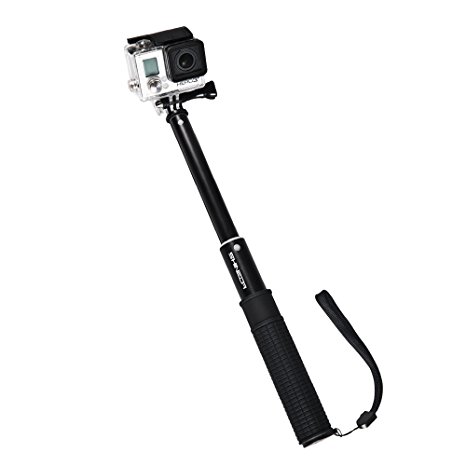 SHINEDA® telescopic handheld monopod pole for GoPro Hero 2 3 3 3  4 (Black 29")