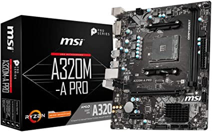 MSI A320M-A Pro AMD A320 AM4 Micro ATX DDR4-SDRAM Motherboard