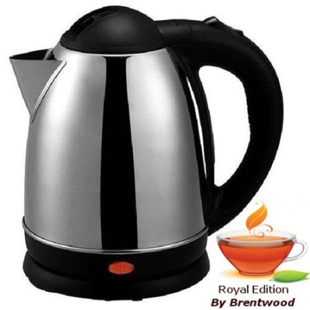 Royal 12 Liter Stainless Steel Cordless Electric Hot Water Tea Kettle - Boil Water Fast and Easy