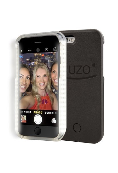 iPhone 6 Selfie Light Case - ZuZo Selfie Light iPhone 6 / 6S Case With [Built-in Battery Case] and [Bonus] Dimmer [Lifetime Warranty Included] (Black)