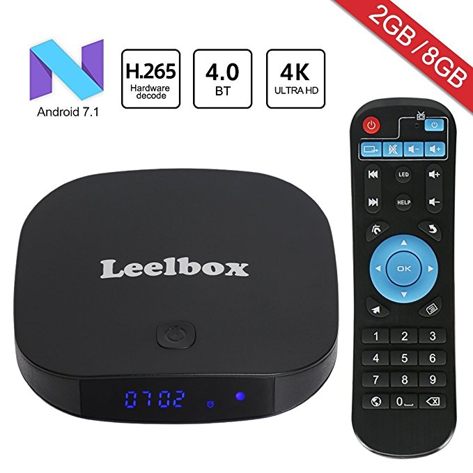 2018 Newest Leelbox Q2 Mini Android 7.1 TV Box 2GB 8GB with BT 4.0 Supporting 4K (60Hz) Full HD/H.265/WiFi