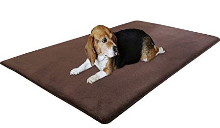 dogbed4less Premium Memory Foam Dog Bed Mat, Corral Fleece Top with Waterproof Anti Slip Bottom for Medium to Extra Large Pet - 5 Sizes in 3 Colors