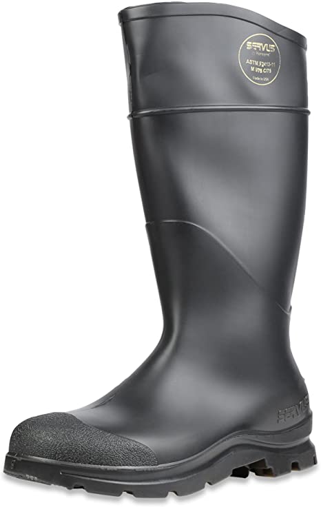 Servus Comfort Technology 14" PVC Steel Toe Men's Work Boots, Black - Steel Toe (18821)