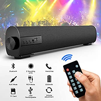 Bluetooth Speaker Sound Bars,TF Meidong 2.0 Channel RCA Cable Included, for PC TV Cellphone Desktop Computer Tablets Laptop Speakers Strong Bass Wireless and Wired Bluetooth Home Theater Audio Speakers Included Optical Cable, Remote Control (TV Bluetooth Speaker)