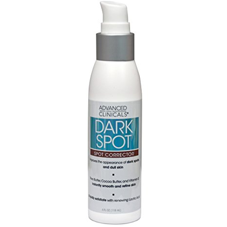 Advanced Clinicals Dark Spot Cream Corrector with Shea Butter and Hyaluronic Acid. Anti-Aging cream targets Dark Spots, Age Spots and uneven skin tone. Large 4oz bottle with pump.