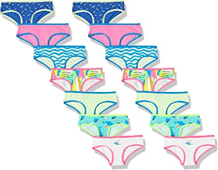 Spotted Zebra Girls' Hipster Underwear, Pack of 14