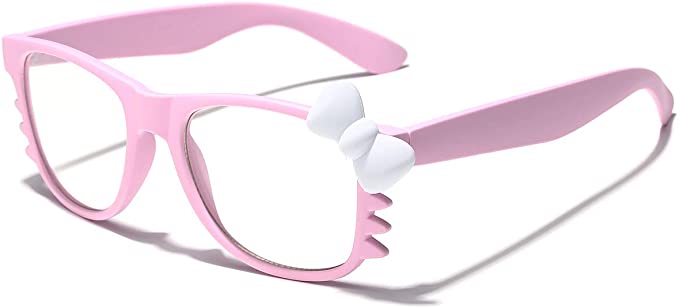 Non-Prescription Clear Lens Hello Kitty Bow Tie Women Girls Fashion Glasses