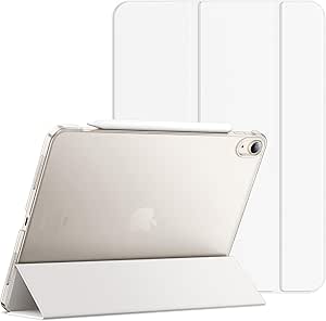 JETech Case for iPad Air 11-Inch M2 (2024), iPad Air 5/4 (2022/2020 5th/4th Generation 10.9-Inch), Slim Stand Hard Back Shell Cover with Auto Wake/Sleep (White)