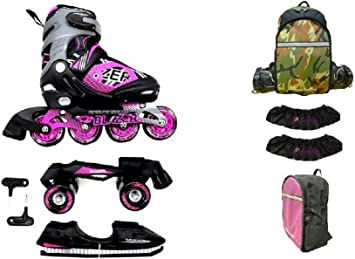 Blazer 3 in 1 roller skates with covers and Omniroller suitcase