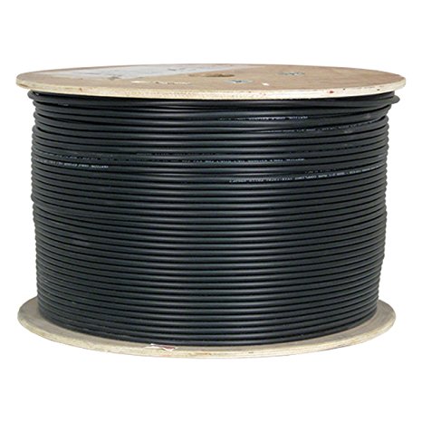 Cat6, Shielded Waterproof Tape, Direct Burial, 1000ft, Black, Bulk Ethernet Cable